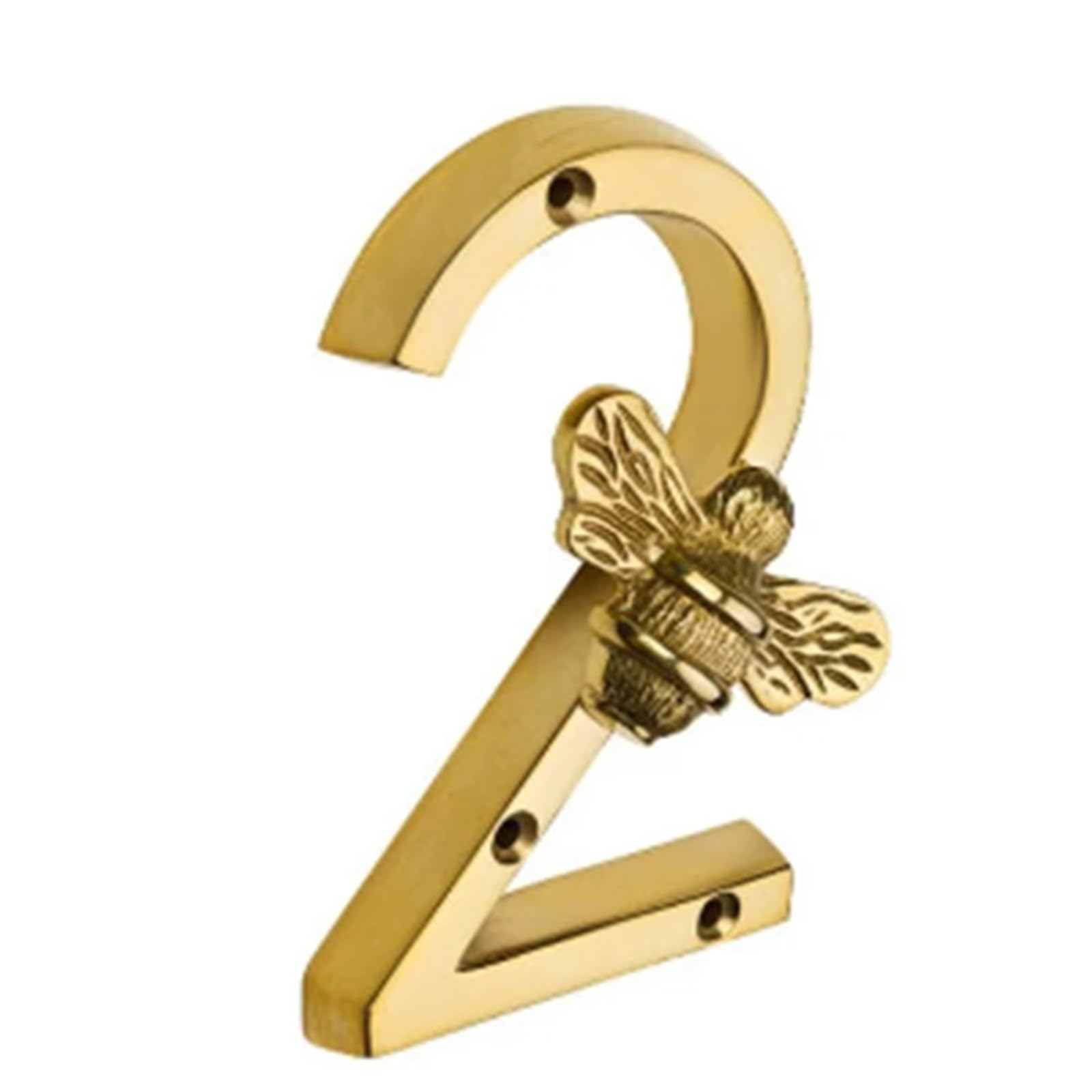 Modern Metal Bee House Number Sign - Outdoor Address Plaque for Mailbox, Front Door, or Garden (Gold, 1) - Perfect for Home Decor & Easy Delivery Identification