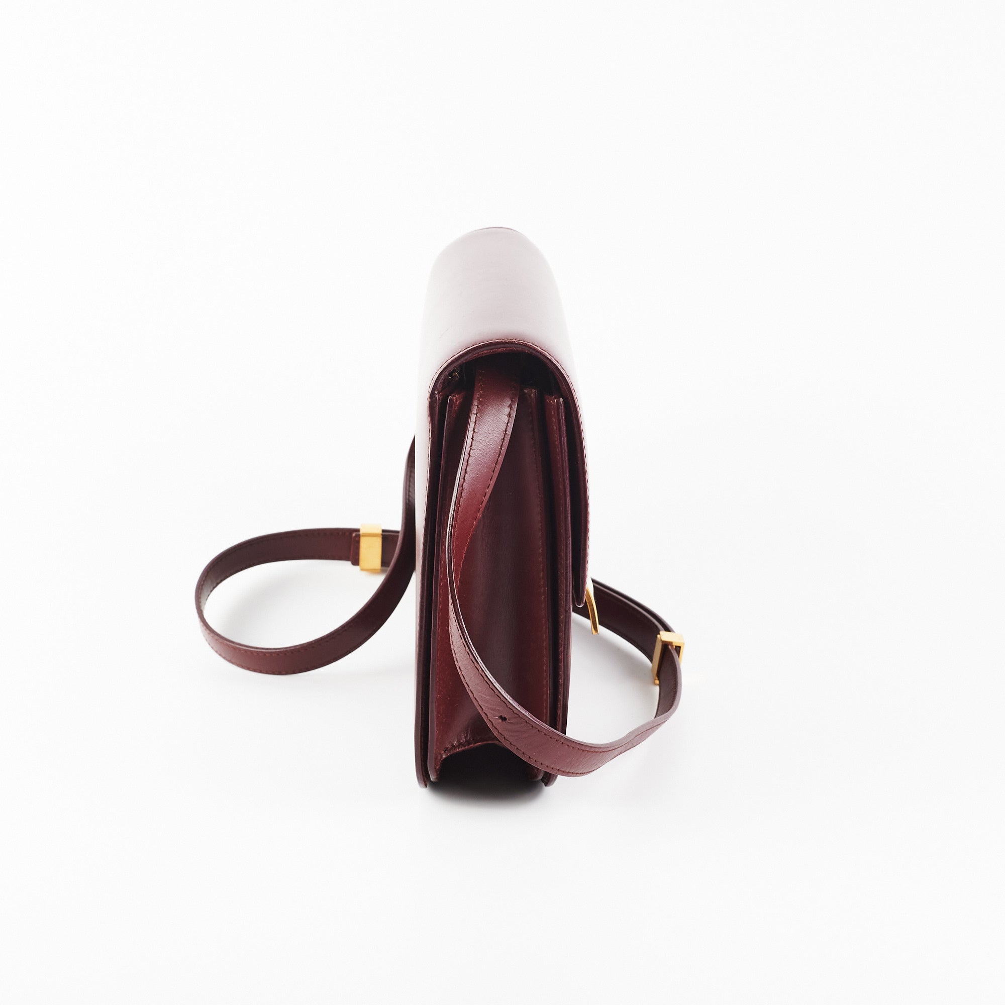Celine Box Medium Burgundy Leather Crossbody Bag - Luxury Designer Handbag for Women | Perfect for Work, Travel & Evening Events