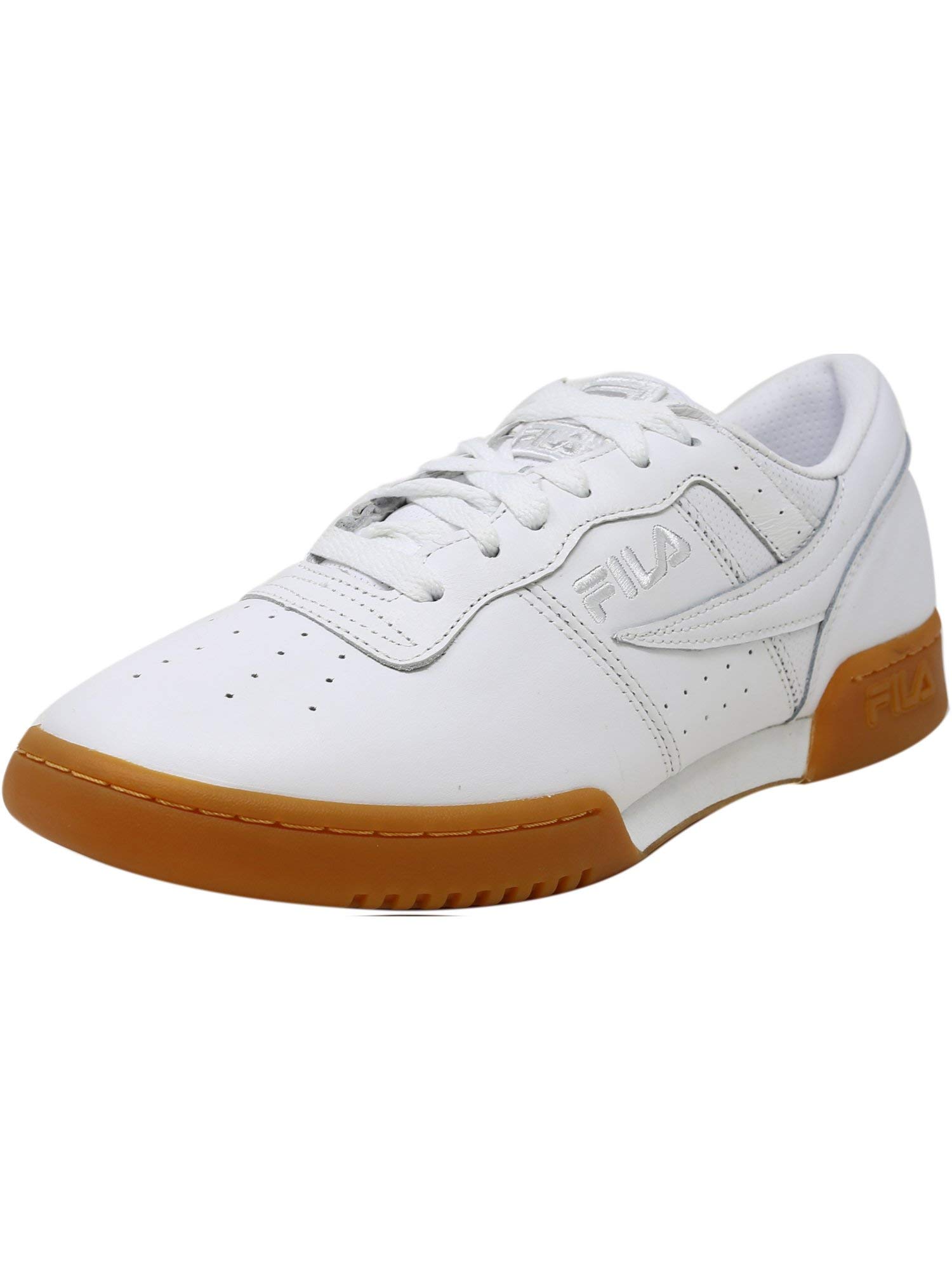 Fila Men's Original Fitness Sneakers - Lightweight Running Shoes for Gym & Casual Wear - Size 8.5 (White/White/Gum) - Perfect for Workouts, Jogging & Everyday Comfort