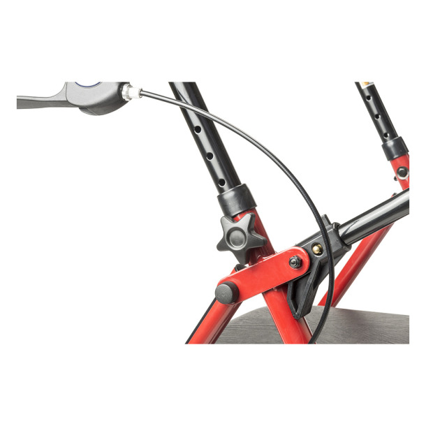 Drive Medical R800KD RD Steel Rollator Walker with 6 Wheels - Red | Mobility Aid for Seniors & Adults | Indoor & Outdoor Use for Stability & Support