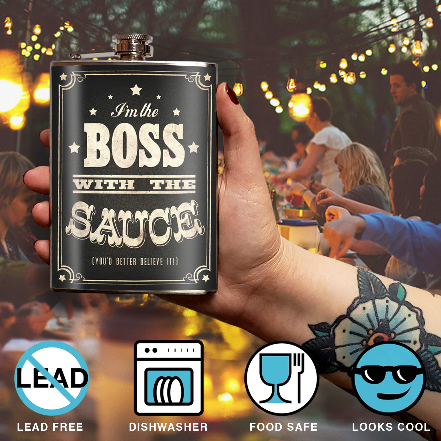 Premium 8 Oz Stainless Steel Hip Flask for Whiskey, Bourbon & Liquor - Leakproof Travel Flask with Gift Box - Compact 3.75” X 5.75” Design - Easy to Clean & Reusable - Perfect for Outdoor Adventures, Camping, Parties & Gifts - by Trixie & Milo