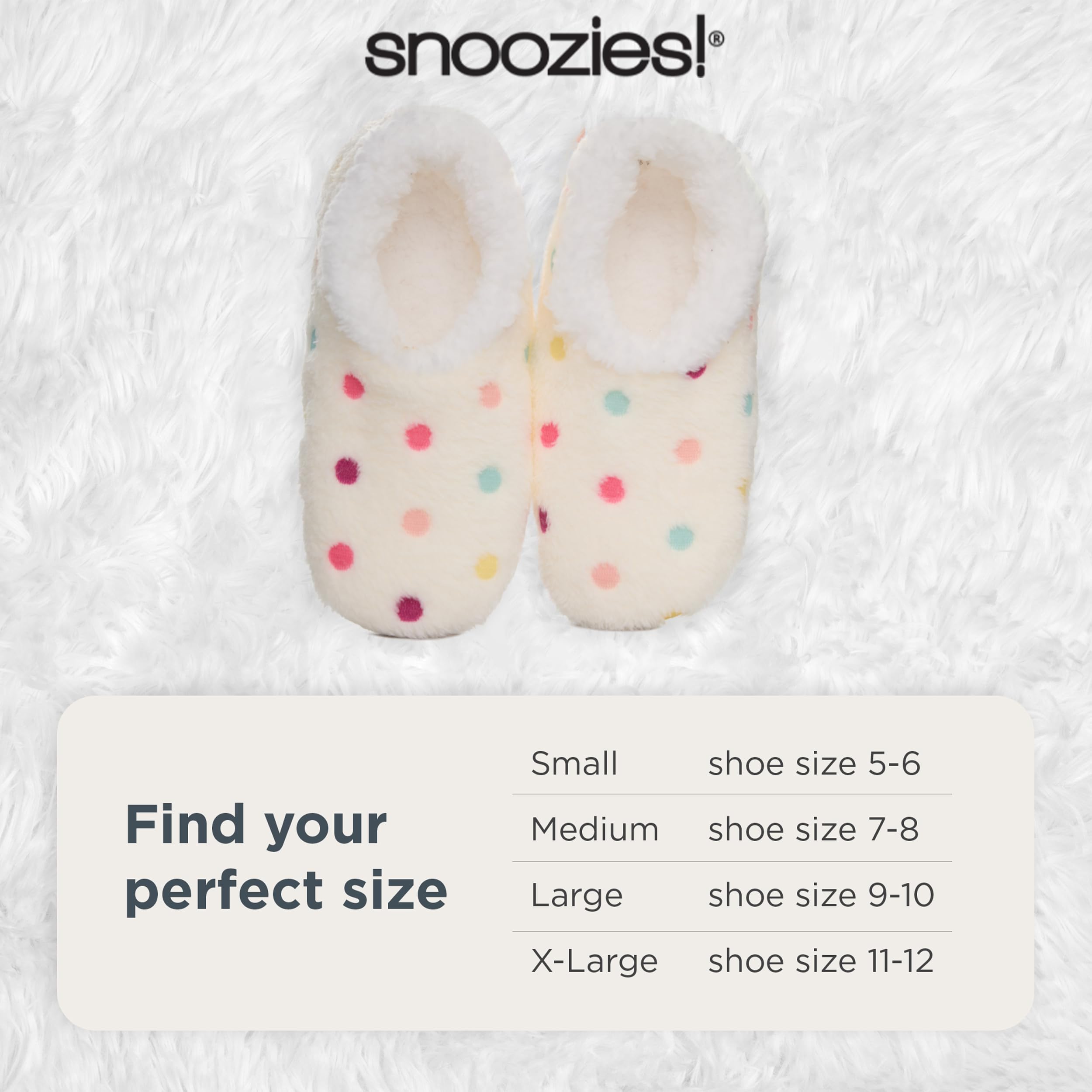 **Snoozies Women's Cozy Sherpa Slipper Socks - Soft Fuzzy House Slippers with Colorful Dots | Warm Indoor/Outdoor Winter Slippers for Relaxing at Home, Lounging & Gift Giving**