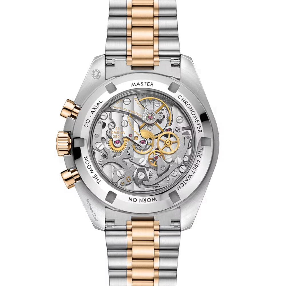Speedmaster Moonwatch Professional Co-Axial Master Chronometer 42mm Men's Watch - Stainless Steel & Moonshine Gold, Silver Dial on Bracelet | Luxury Timepiece for Gifts, Collectors & Special Occasions