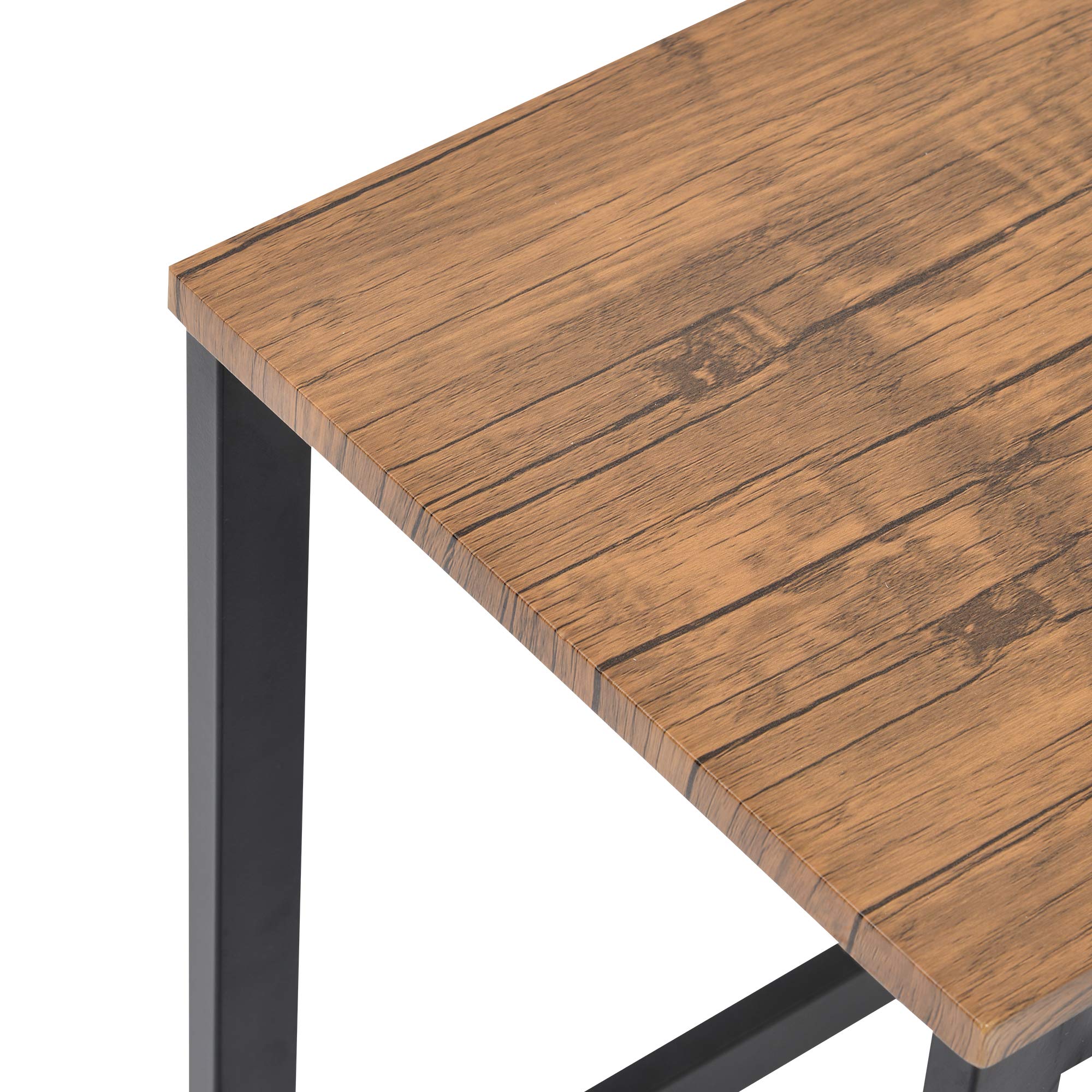 Modern 5-Piece Kitchen Counter Height Dining Table Set with 4 Stools - Wooden Pub Table & Chairs for Small Spaces (Brown) | Perfect for Breakfast Nooks, Small Apartments & Cozy Dining Areas