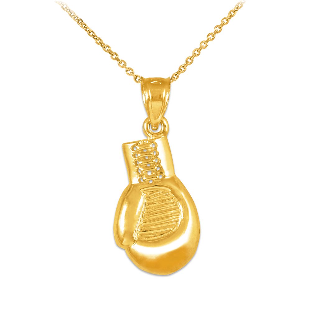 10K Gold Boxing Glove Pendant Necklace for Sports Lovers