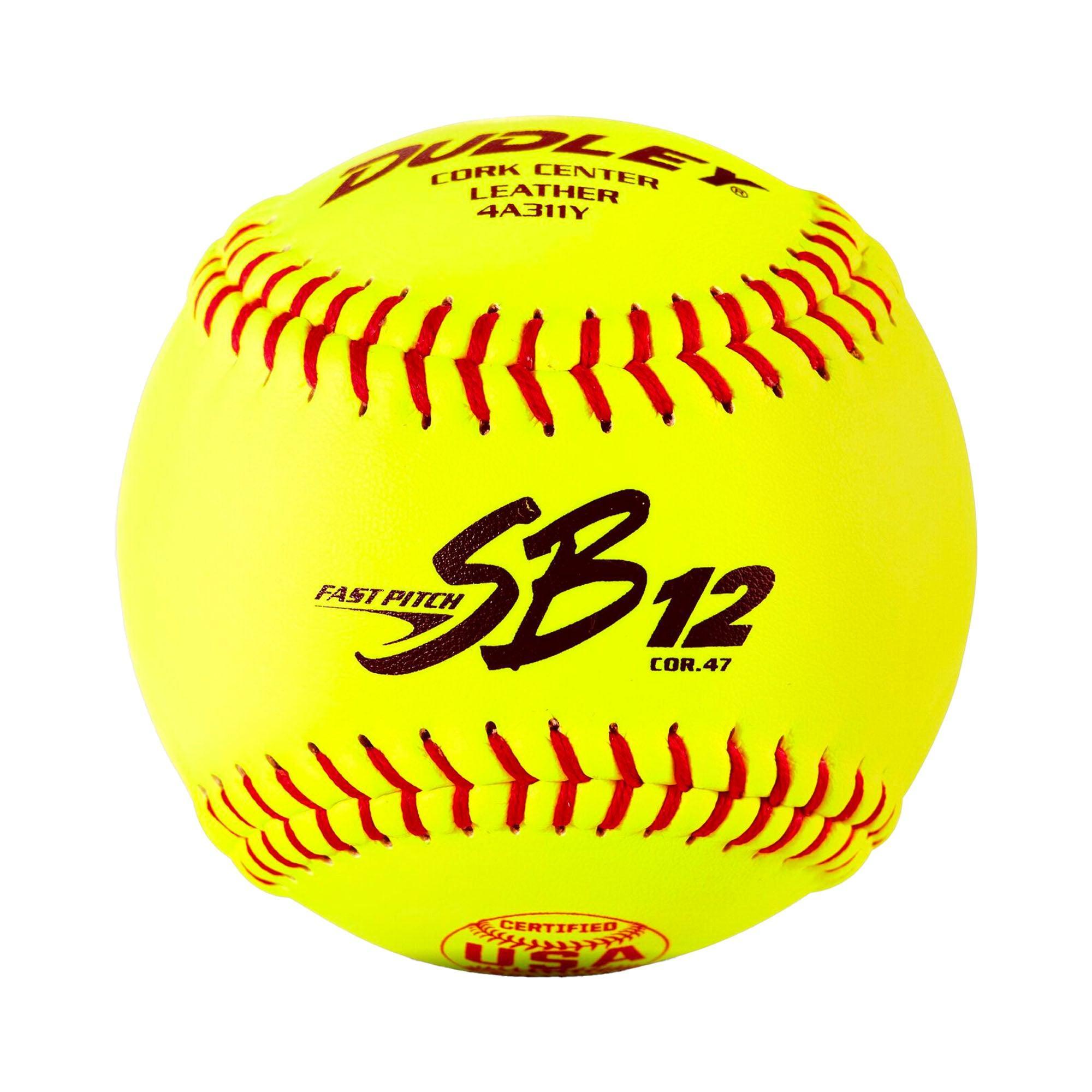 Dudley 12 USASB SBC Fastpitch Softballs 4A311Y - Official Game Softballs for Fastpitch Softball Tournaments & Practice