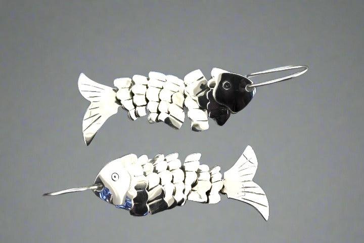Dancing Fish Drop Earrings - Sterling Silver Dangle Earrings for Women - Perfect for Parties, Weddings & Everyday Wear