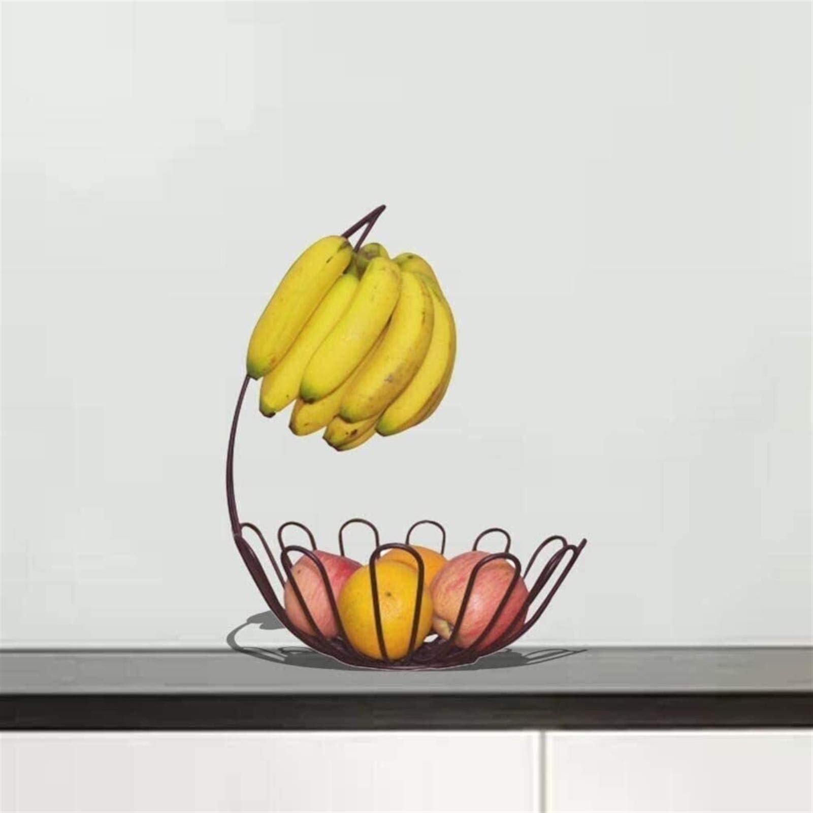 Modern Stainless Steel Fruit Basket Bowl - Chrome Plated Kitchen Storage Organizer for Fruits, Vegetables & Bananas | Durable & Stylish Countertop Display for Dining Room, Kitchen, or Pantry