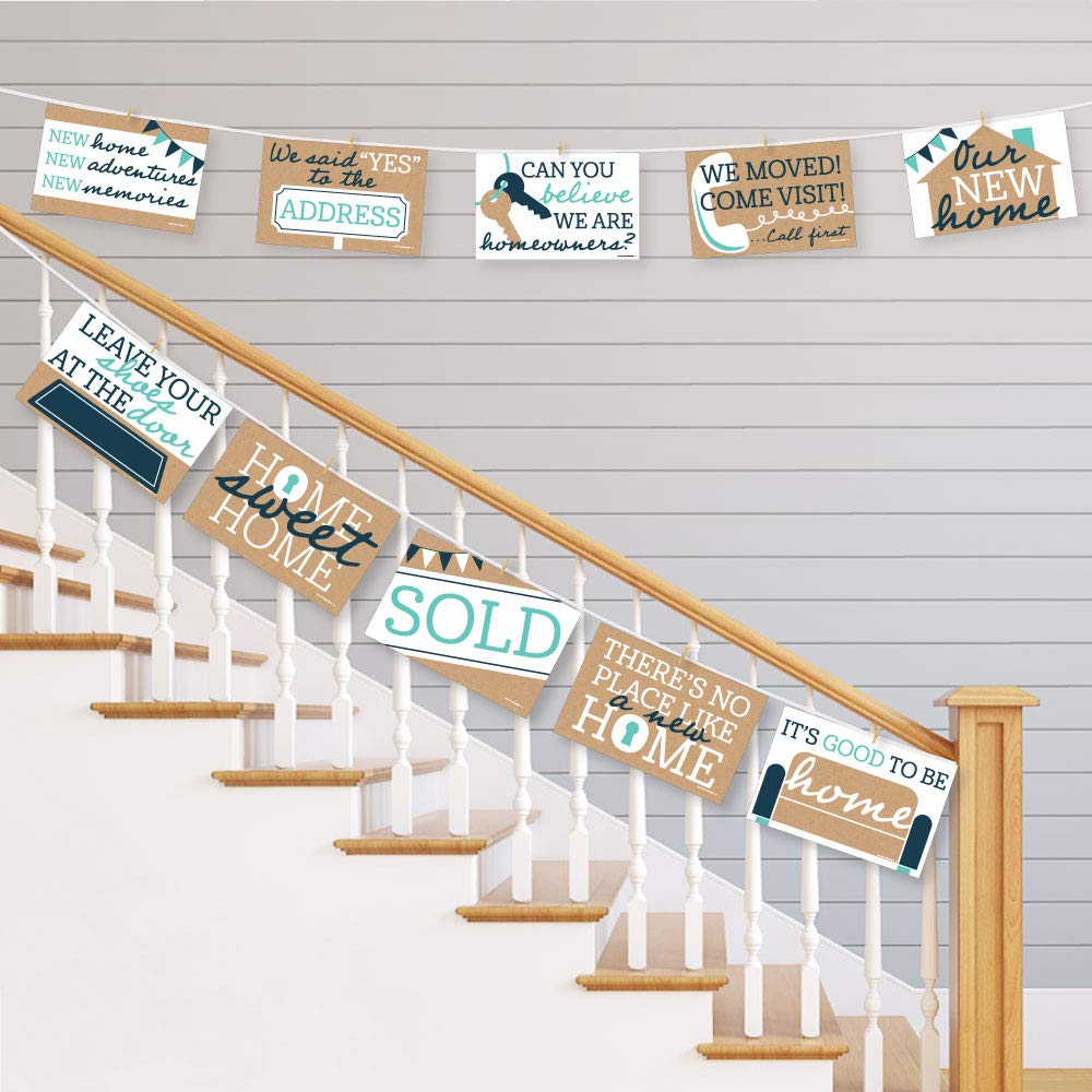 Big Dot of Happiness Home Sweet Home - 10-Piece Photo Prop Signs for New Home & Moving Announcements - Perfect for Housewarming Parties, Real Estate Photos & Social Media Posts