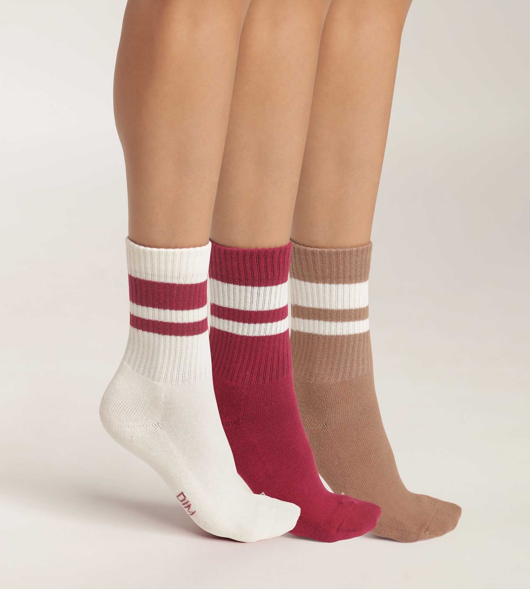 3 Pairs Women's Cotton Socks - EcoDim Sport Socks for Running, Yoga & Daily Wear - Breathable & Comfortable Casual Socks for Women