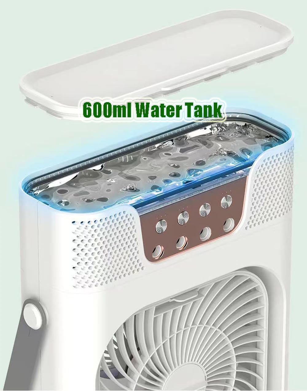 Icy Blast Fan - 4-in-1 Portable Mini Desk Fan with Mist Spray, Personal Air Cooler, Humidifier & LED Night Light | Pure Frost Cooling for Home, Office & Outdoor Use
