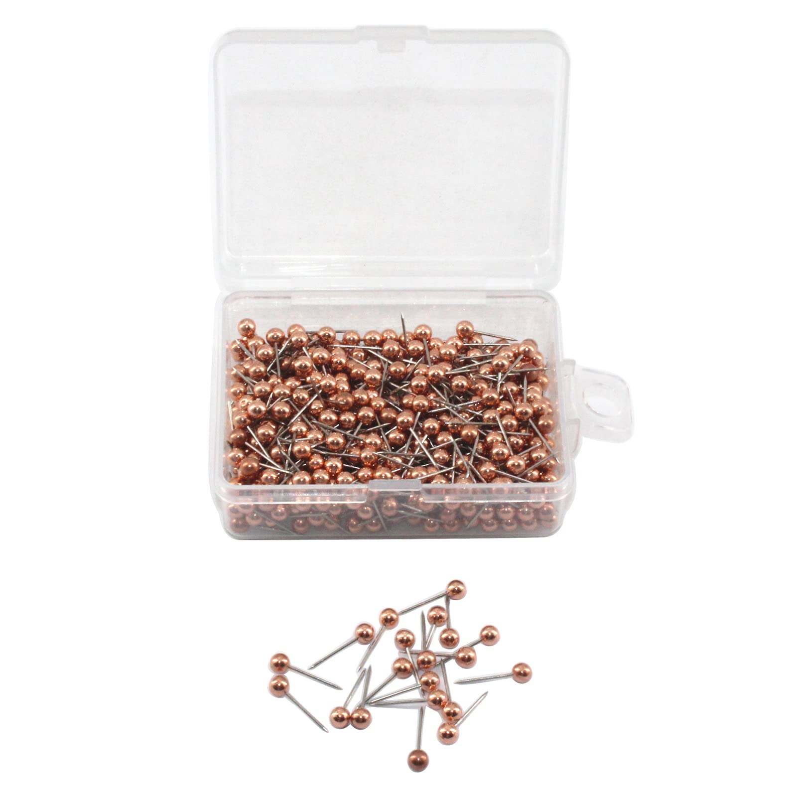 500Pcs Rose Gold World Map Push Pins - Round Head Thumb Tacks for Bulletin Boards, Office, School & Travel Planning - Cute Office Supplies for Maps, Corkboards & DIY Projects
