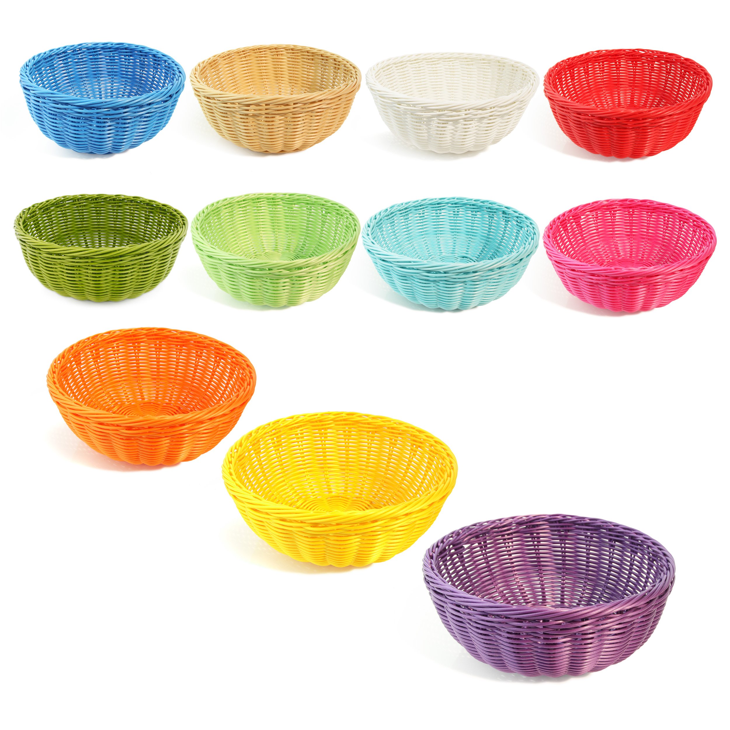 Colorbasket Waterproof Utility Storage Bowls - Set of 3 Nested Orange Baskets for Kitchen, Bathroom & Pantry Organization