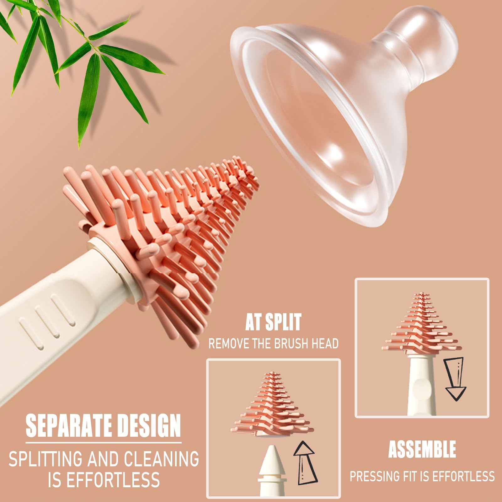 KBAKOS 6-in-1 Baby Bottle Brush Set - Silicone Cleaning Kit for Travel & Home Use