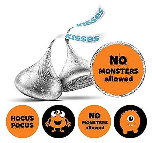 No Monsters Allowed Party Stickers - 190pcs Halloween Candy Labels for Treat Bags