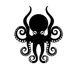 Waving Octopus Vinyl Decal Sticker - Waterproof Black Car Laptop Wall Decal - Perfect for Cars, Laptops, Windows & DIY Home Decor
