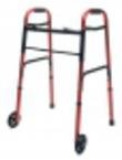 Lumex ColorSelect Adult Walker with Wheels - Lightweight Mobility Aid for Seniors & Adults (Red, 2-Pack) - Ideal for Indoor & Outdoor Use, Rehabilitation, and Daily Support