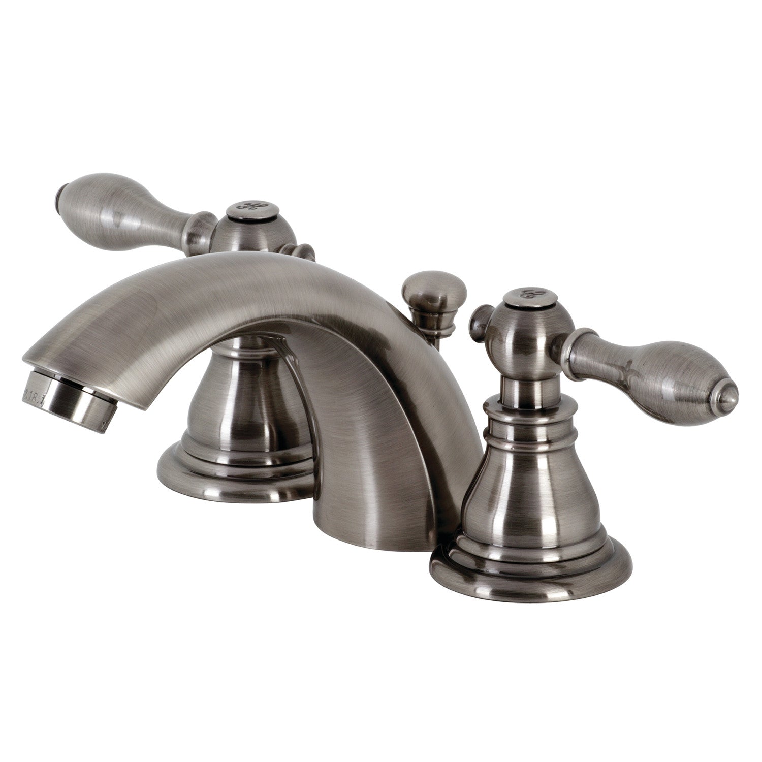 American Classic KB953ACL 3-Hole Deck Mount Mini Widespread Bathroom Faucet - 2 Handle Black Stainless Steel with Pop-Up Drain for Sink Vanity & Powder Room
