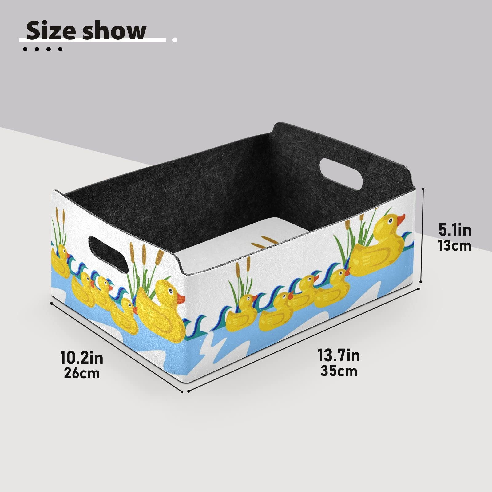 Yellow Rubber Duck Desk Organizer - Rectangular Storage Tray for Jewelry, Vanity & Office Supplies | Detachable & Foldable Design | Perfect for Bathroom Counter, Dresser Top & Workspace Organization