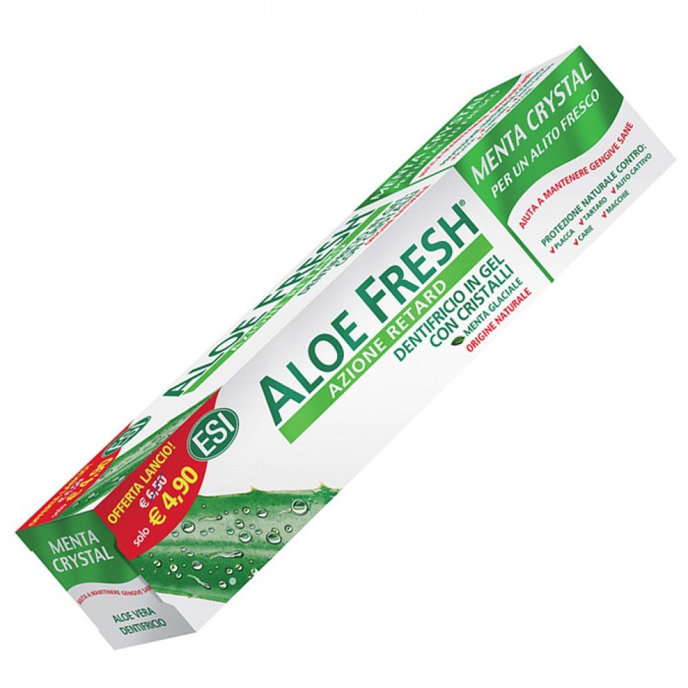 ESI Aloe Fresh Mint Toothpaste 100ml - Natural Whitening & Fresh Breath for Sensitive Teeth - Perfect for Daily Oral Care & Travel
