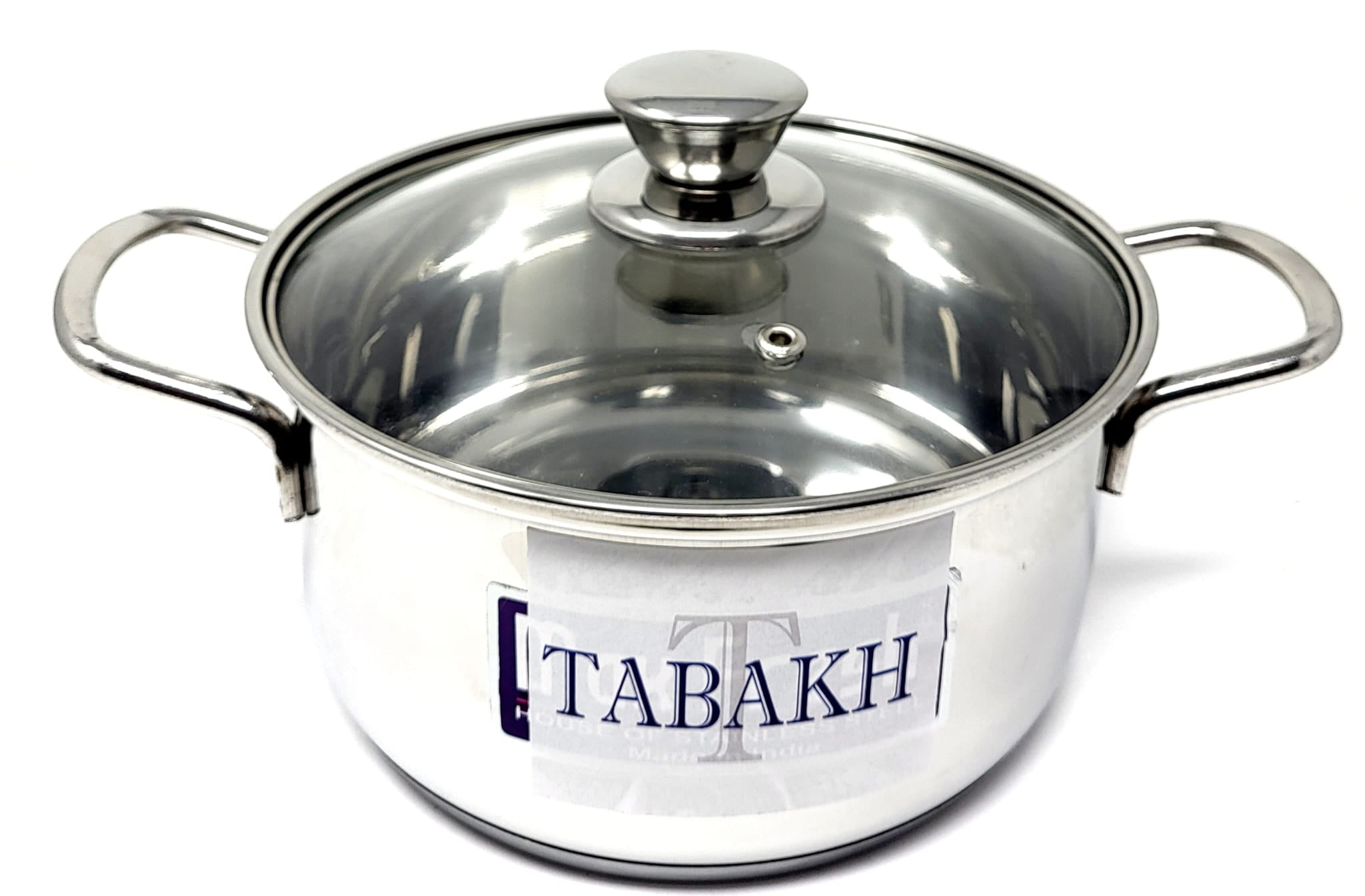 Premium 22cm Stainless Steel Casserole Pot with Tempered Glass Lid - Oven & Stovetop Safe for Cooking, Baking & Serving Dishes