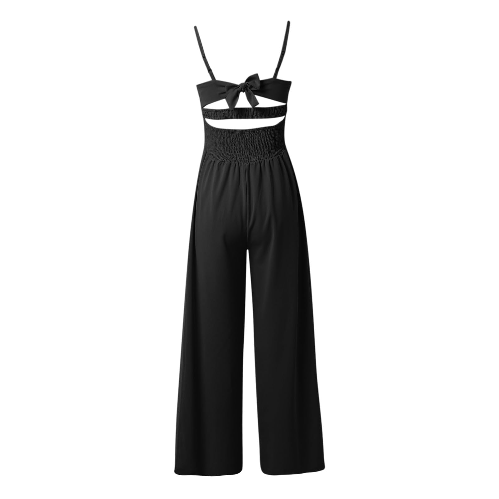 Plus Size Women's Black Long Sleeve Bell Bottom Jumpsuit - Casual Summer Bodysuit Romper for Everyday Wear, Date Night & Office Outfits