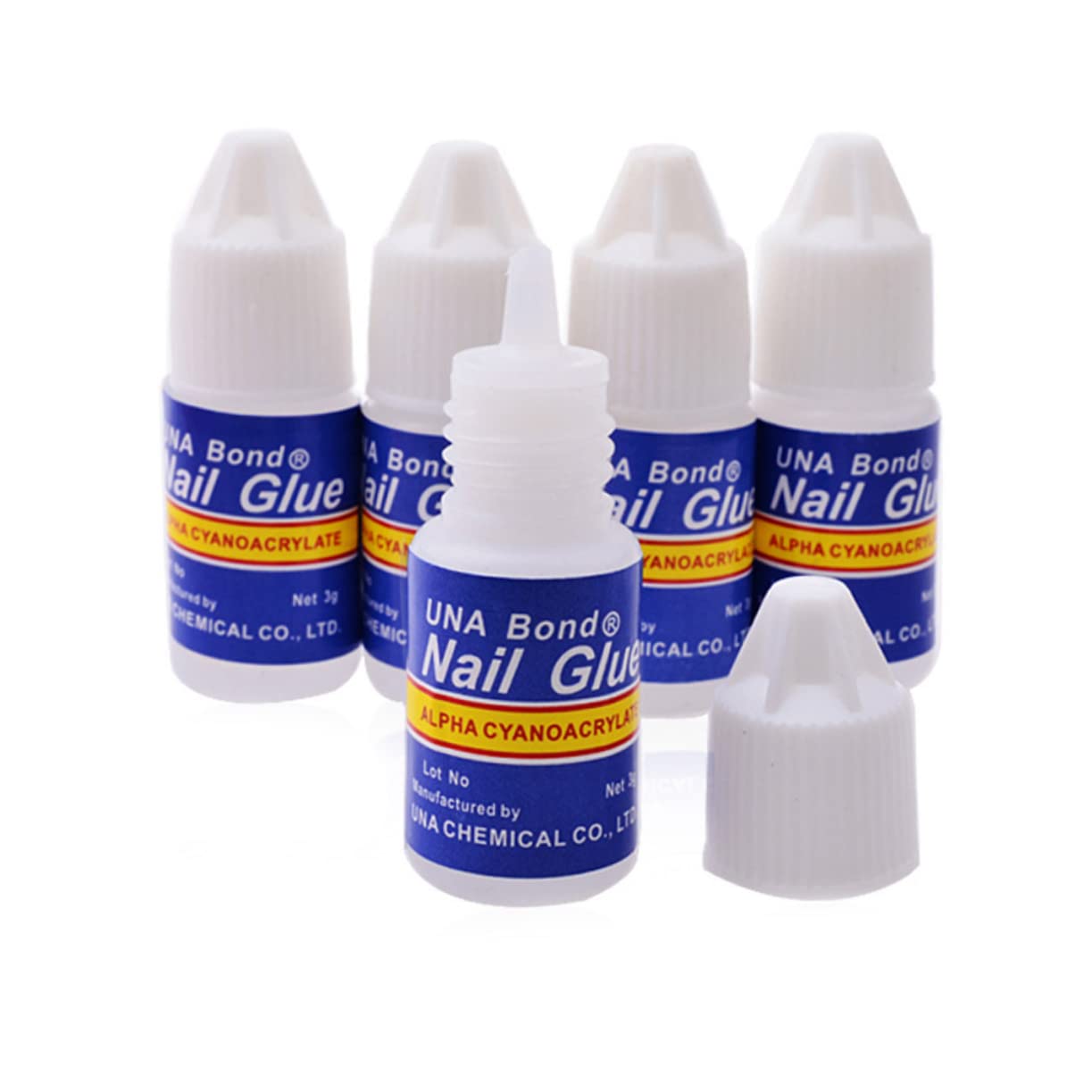 Minkissy 4pcs Nail Glue for Acrylic Nails - Strong Adhesive for Fake Nails, Press On Nails & Nail Tips - 3g Brush On Glue for Nail Art & Accessories - Perfect for Salon, Home Manicure & DIY Nail Extensions
