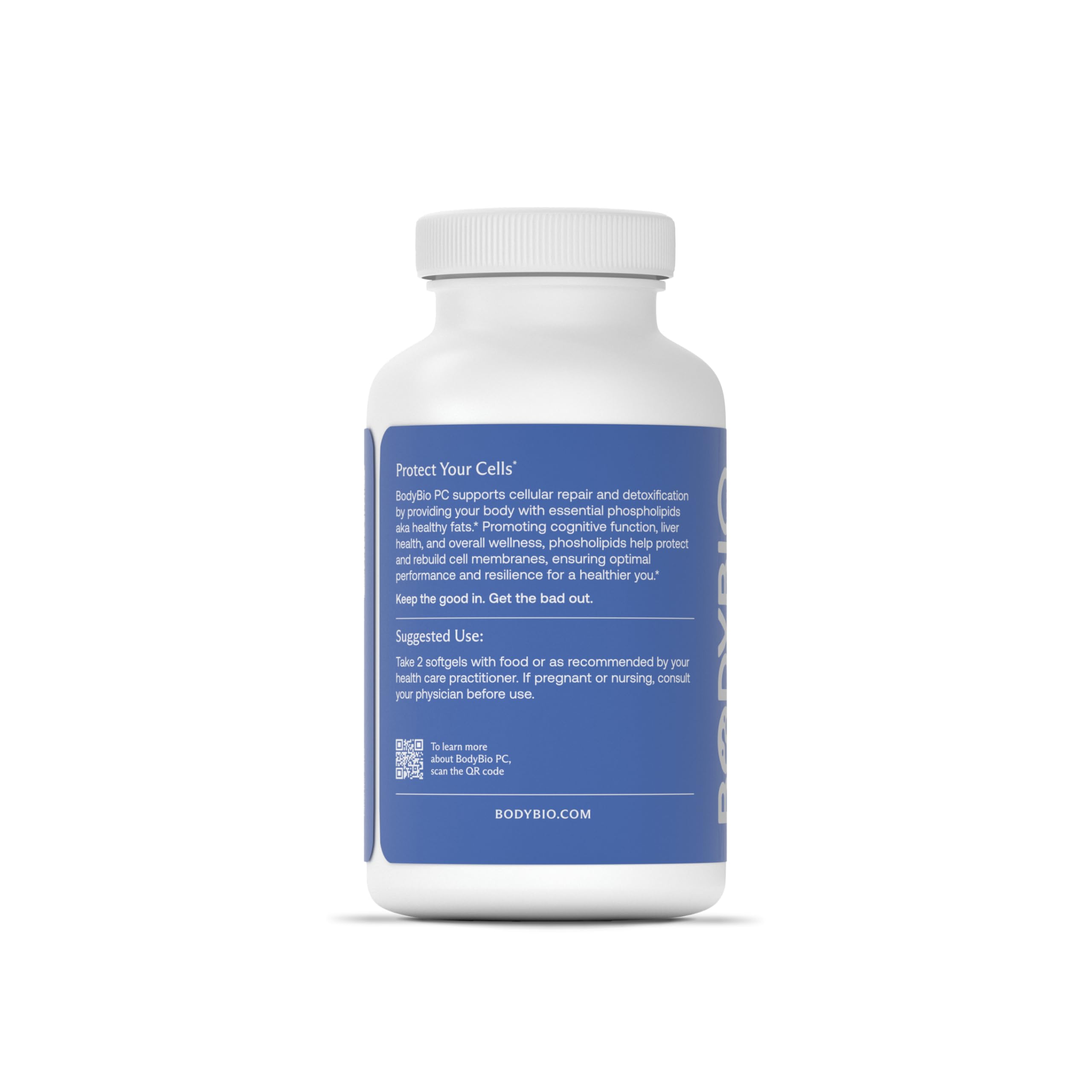 BodyBio PC 300 Softgels - Premium Brain Supplement for Memory, Focus & Mental Clarity - Liposomal Phosphatidylcholine for Enhanced Absorption - Supports Cognitive Function & Brain Health for Students, Professionals & Seniors