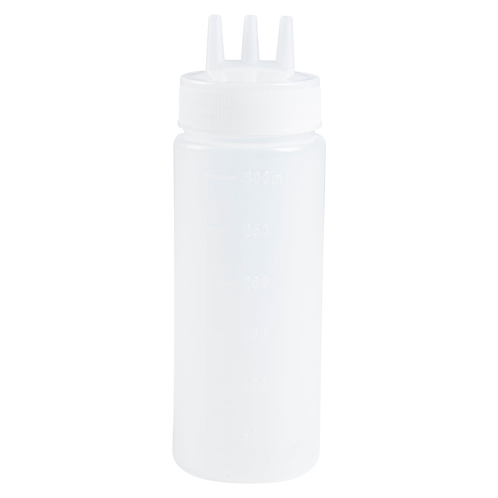 12 oz Clear Plastic Squeeze Bottles with Triple Dispersion Tip - 6 Pack (2.25