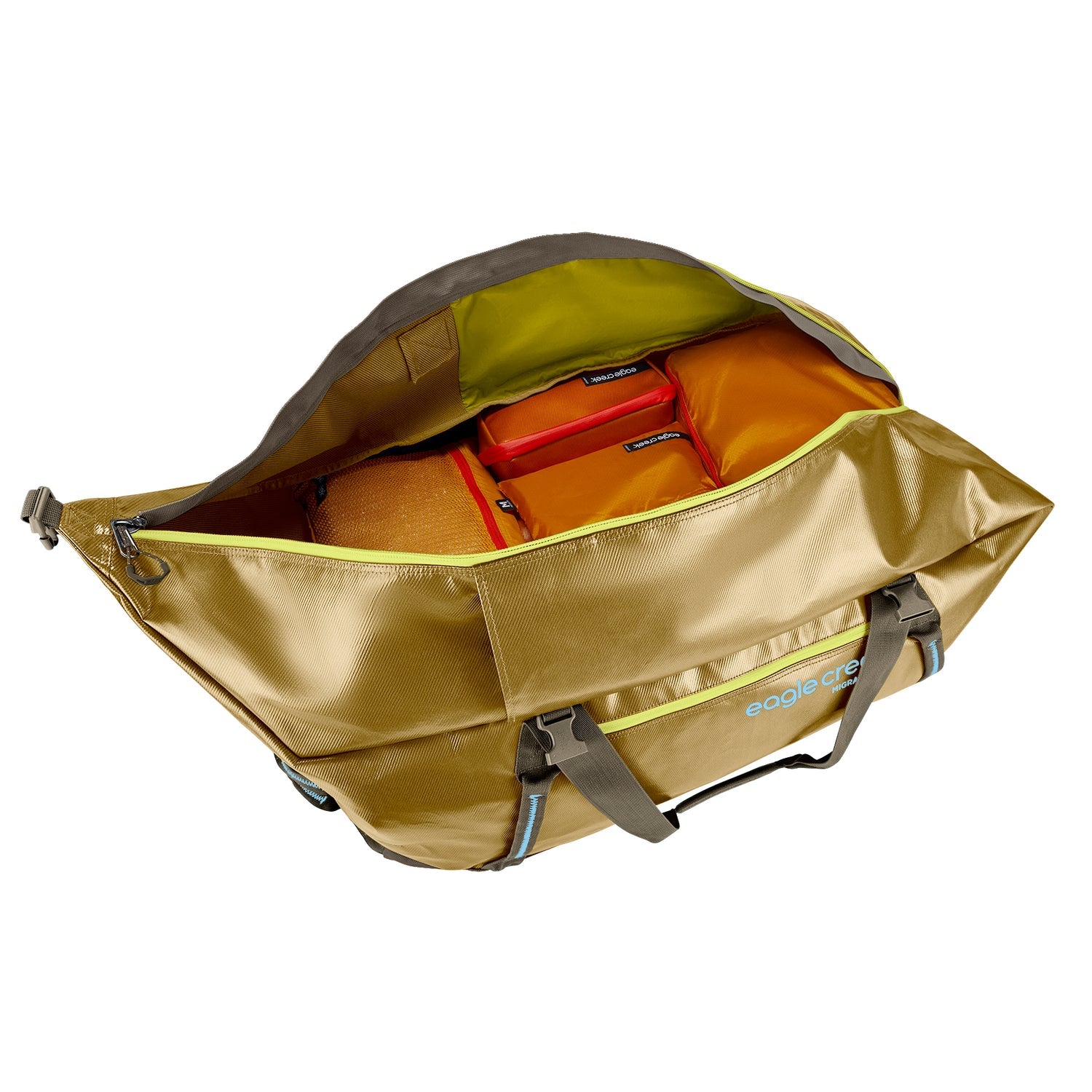 Eagle Creek Migrate Wheeled Duffel 130L - Large Travel Duffel Bag with Wheels, Durable Field Brown Luggage for Adventure Travel & Outdoor Gear Storage