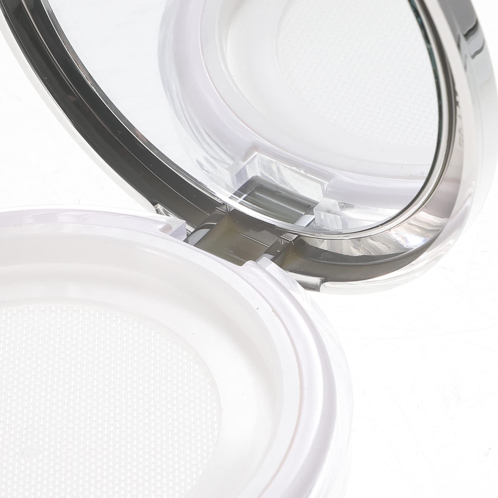 FOMIYES 3-Piece Translucent Powder Case Set with Mirror & Sponge - Portable Loose Powder Container for Makeup, Glitter & Beauty Essentials - Perfect for Travel, Touch-ups & Professional Makeup Kits