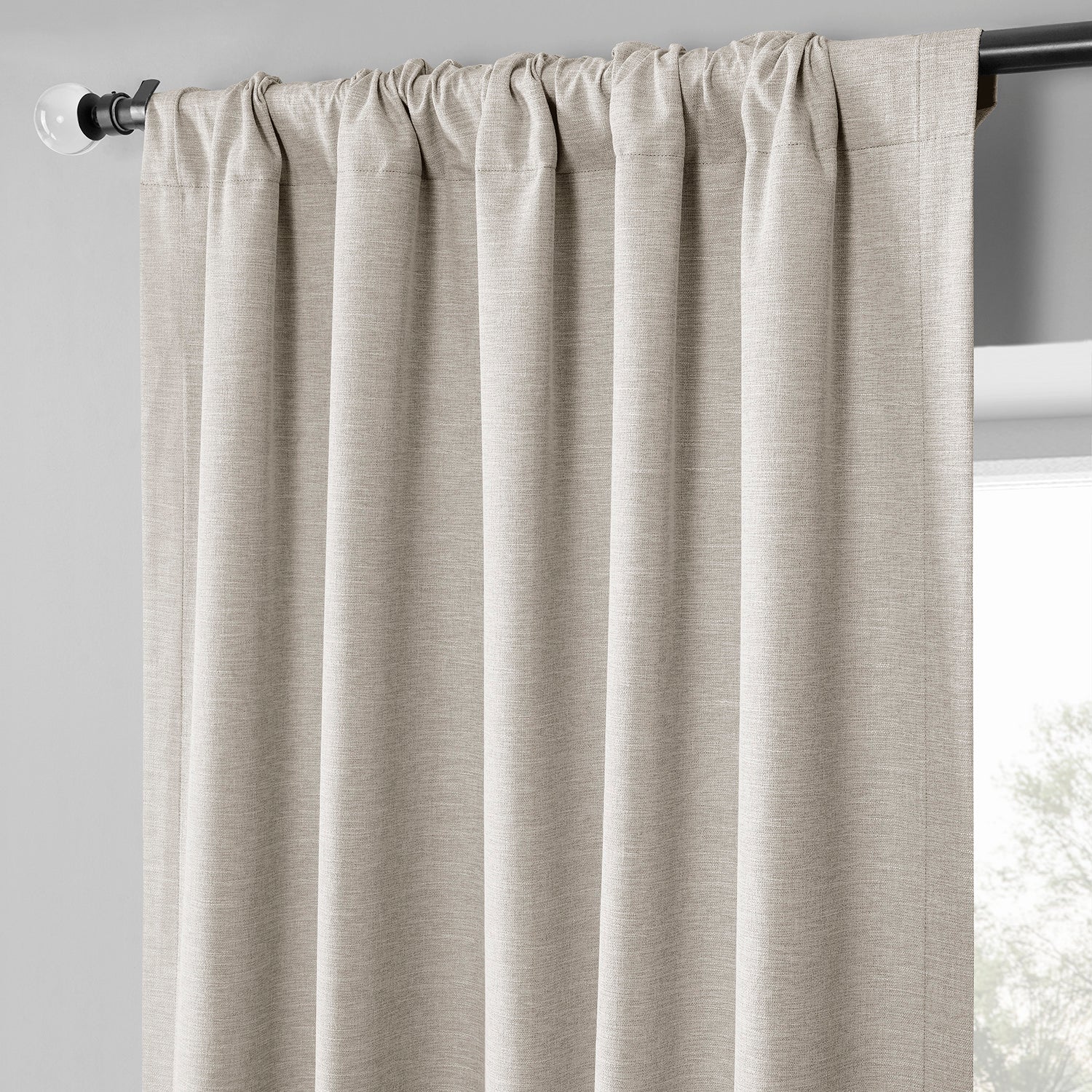 Boho Chic Faux Linen Blackout Curtains - Coastal Beige (Set of 2 Panels) for Living Room & Bedroom Window Treatments | Noise Reducing & Light Blocking