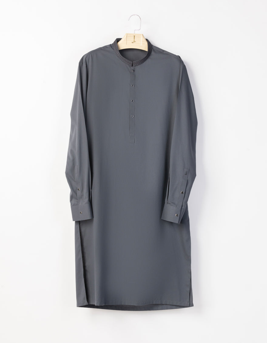Stylish Blended Grey Shalwar Kameez by J. Junaid Jamshed | Premium Pakistani Traditional Outfit for Men | Perfect for Weddings, Eid & Special Occasions