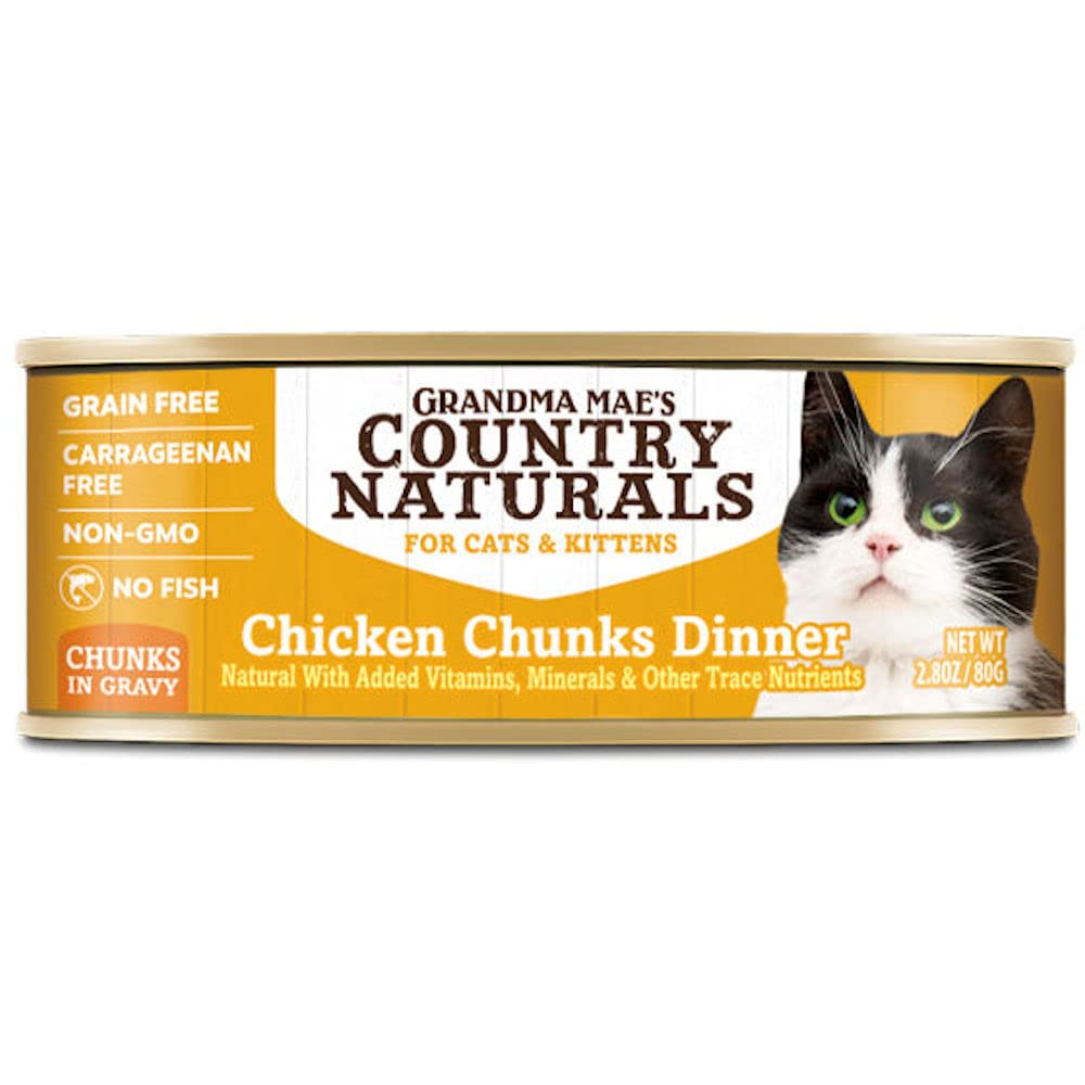 Country Naturals Grandma Mae's Chicken Chunks Dinner for Dogs - Case of 24 (2.8 Oz Cans) | Premium Grain-Free Wet Dog Food | High Protein Meal for Adult & Senior Dogs | Perfect for Home Feeding, Travel & Emergency Pet Supplies (UPC: 856235007303)