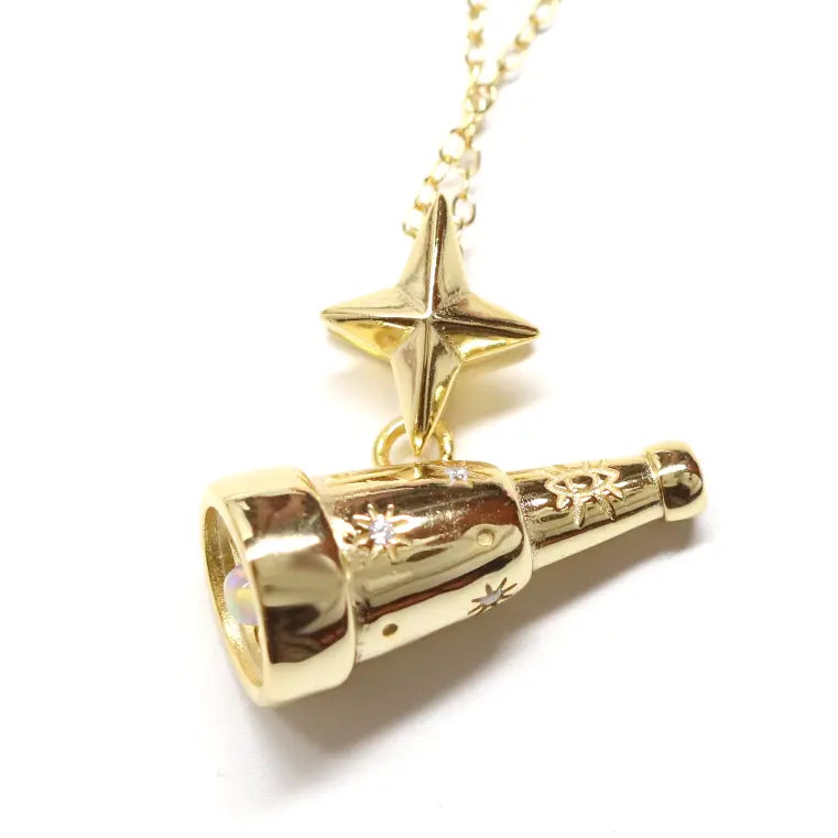 Celestial Telescope Pendant Necklace - Astronomical Starry Sky Jewelry for Women & Men - Perfect for Stargazing Dates, Astronomy Lovers Gift & Cosmic Fashion Accessories