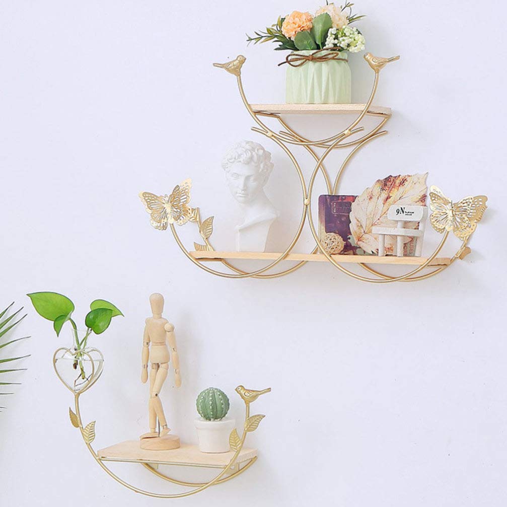Iron Wall Shelf - Decorative Storage Rack for Home & Restaurant Organizing