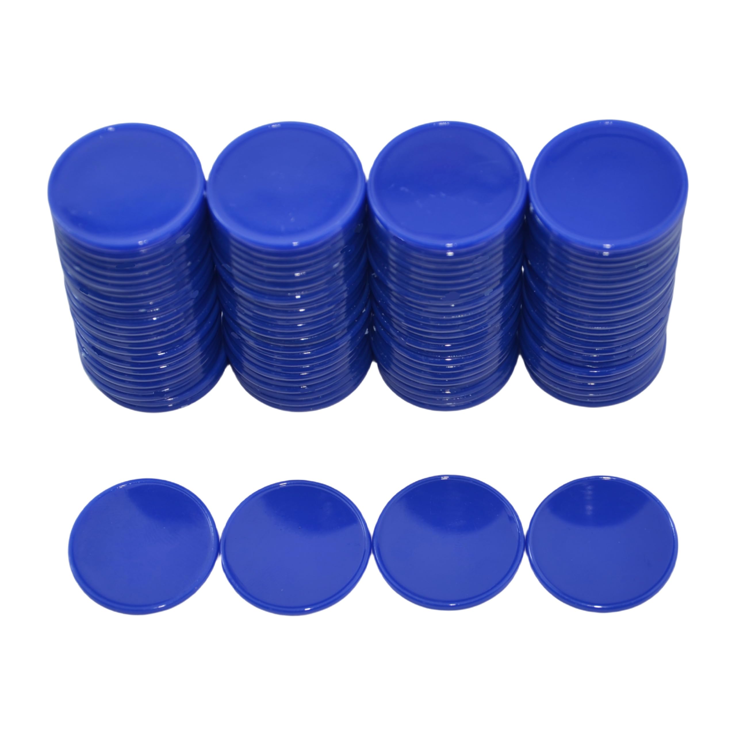 Smartdealspro 100-Piece 25MM/1 Inch Opaque Plastic Counting Chips for Math Learning, Poker Games & Casino Nights - Includes Storage Box (Blue) - Perfect for Classrooms, Homeschooling & Game Nights