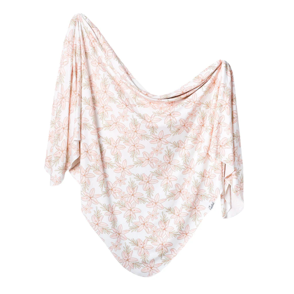 Copper Pearl Knit Swaddle Blanket - Soft Baby Wrap for Newborns & Infants - Perfect for Swaddling, Nursing & Stroller Use - Kiana Collection