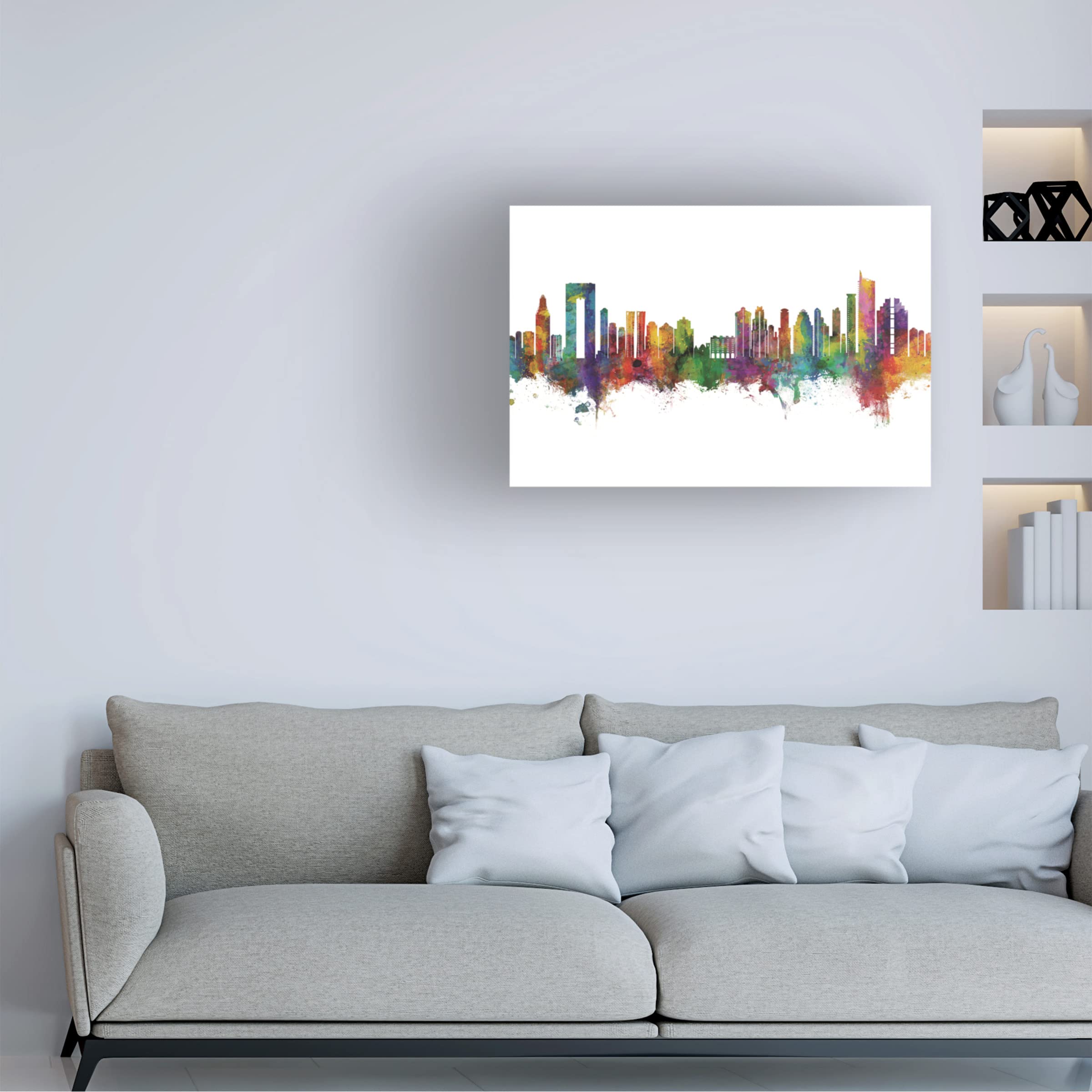 Michael Tompsett 'Benidorm Spain Skyline' Canvas Wall Art Print - Modern Home & Office Decor for Living Room, Bedroom, or Gift