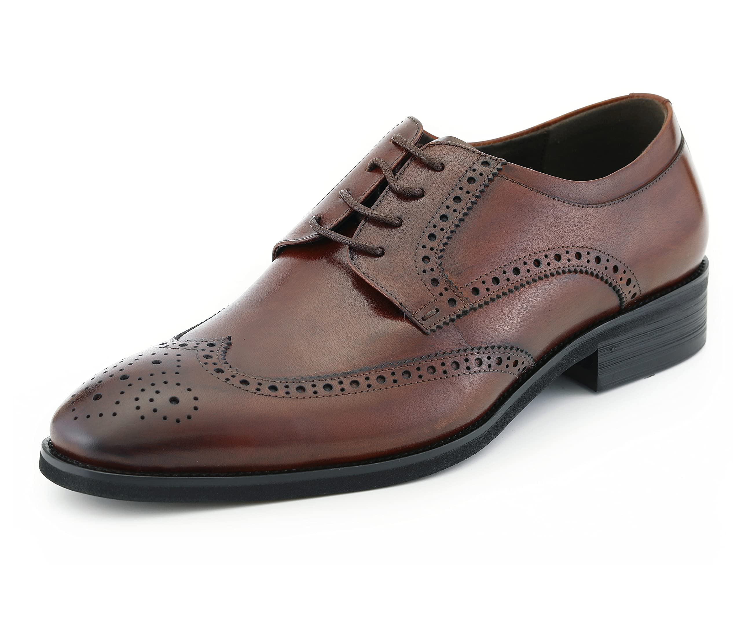 Asher Green AG100 Genuine Calf Leather Wingtip Oxford Dress Shoes for Men - Two Tone & Multi Tone Formal Business Shoes - Perfect for Weddings, Office & Special Occasions