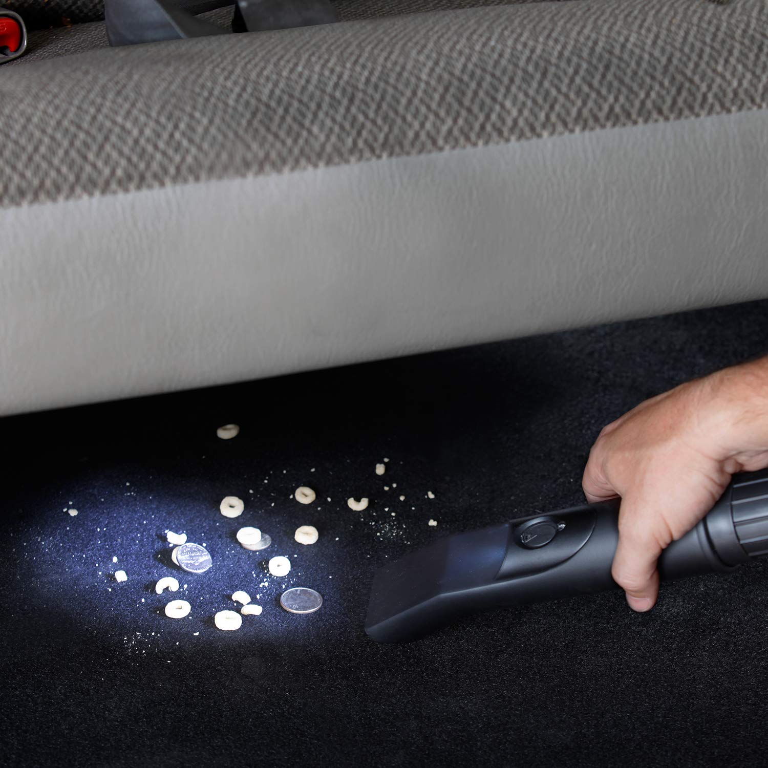 WORKSHOP WS25039A 2.5-Inch LED Lighted Car Nozzle - Wet/Dry Vacuum Accessory for Shop Vacuums - Black - Perfect for Auto Detailing, Workshop Cleaning & Home Maintenance