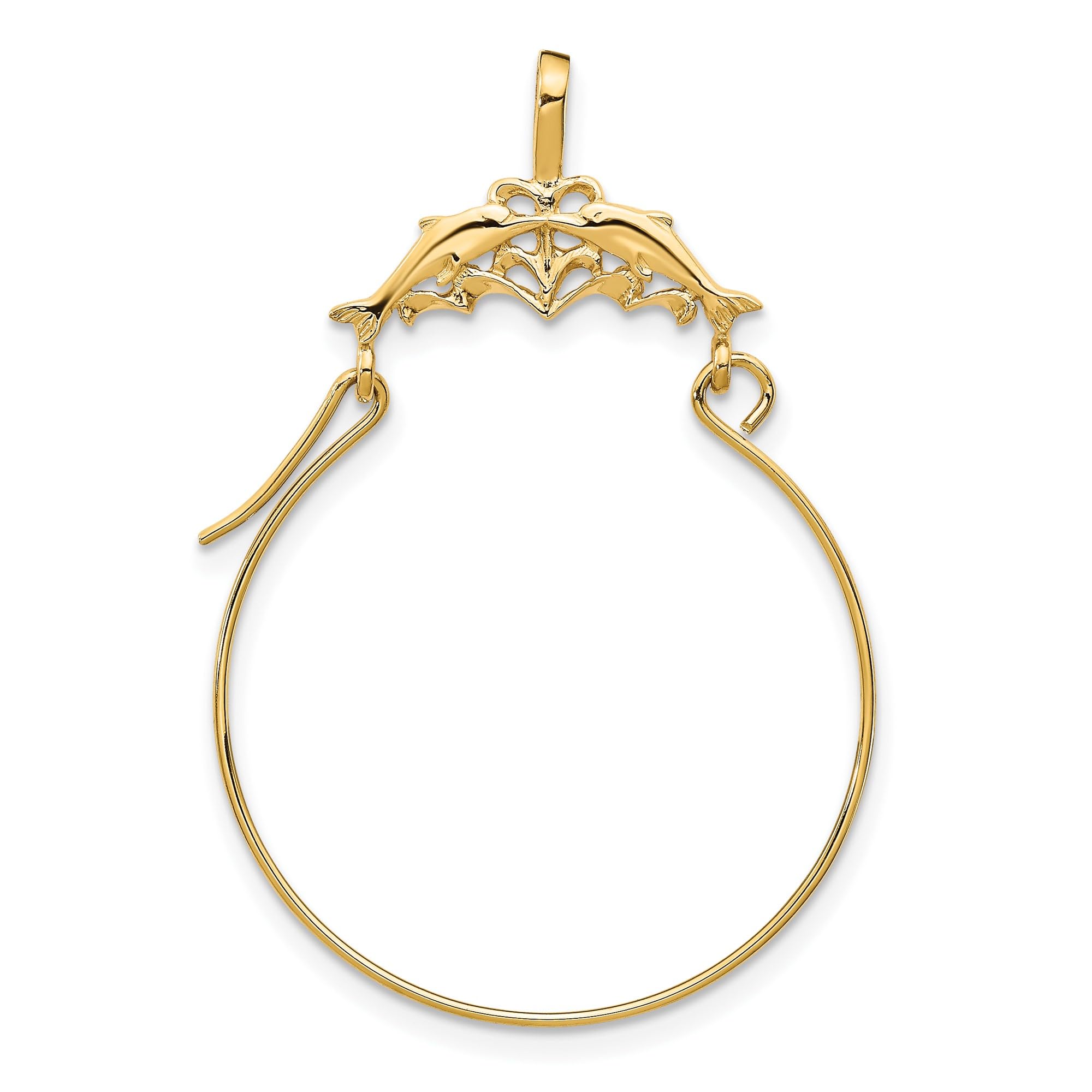 14K Solid Yellow Gold Sea Dolphin Necklace - Ocean Fish Pendant Charm for Women - Perfect Summer Beach Jewelry & Nautical Gift for Her