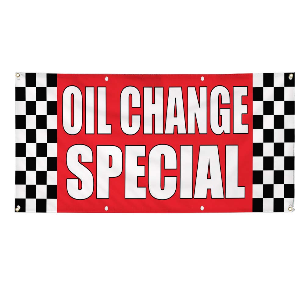 Custom Vinyl Banners for Oil Change Specials & Auto Repair - Weatherproof 60x144 Inches with 10 Grommets | Perfect for Car Dealerships, Body Shops & Outdoor Advertising
