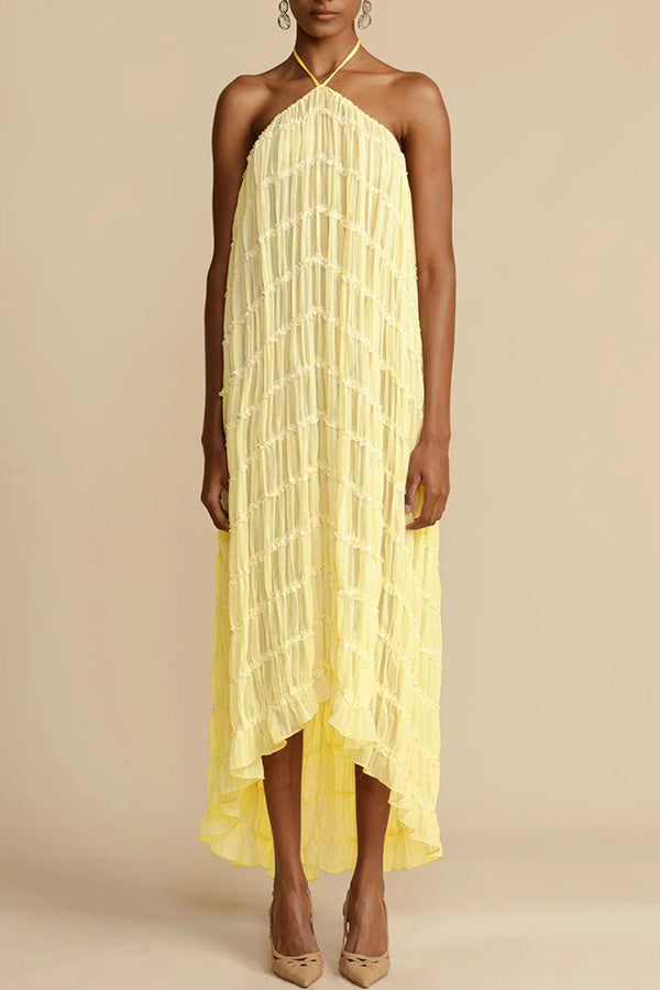 Versatile Vintage Pleated Drawstring Waist Tiered Maxi Skirt for Women | Boho Chic Flowy Long Skirt | Perfect for Casual Outings, Beach Vacations & Summer Festivals