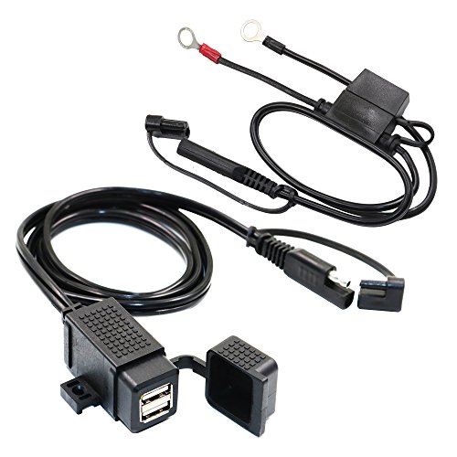 b)-SAE to Dual USB Adapter & Ring Terminal Harness