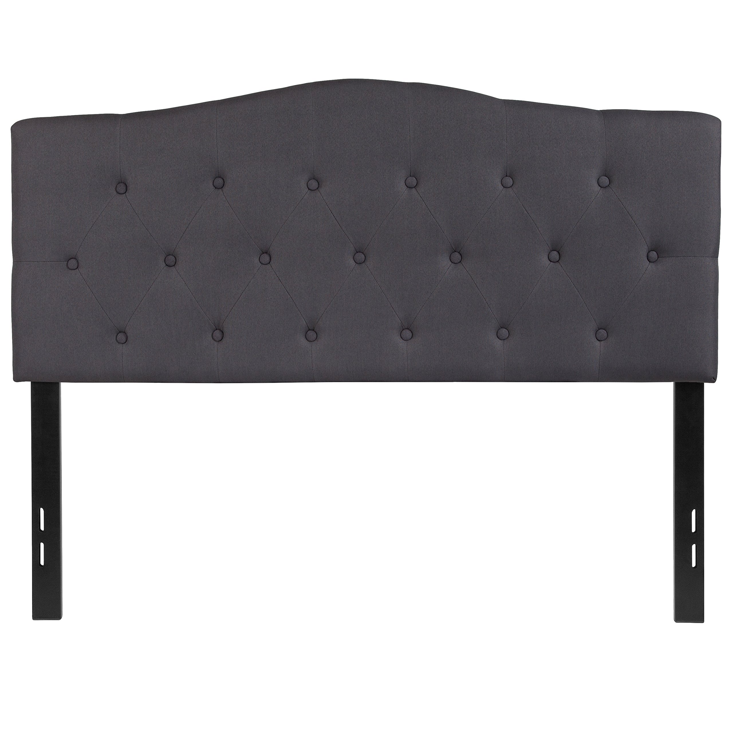 Dark Gray Tufted Upholstered Full Size Headboard - Luxurious Bedroom Decor for Master & Guest Rooms - Perfect for Modern, Contemporary & Farmhouse Style Bedrooms