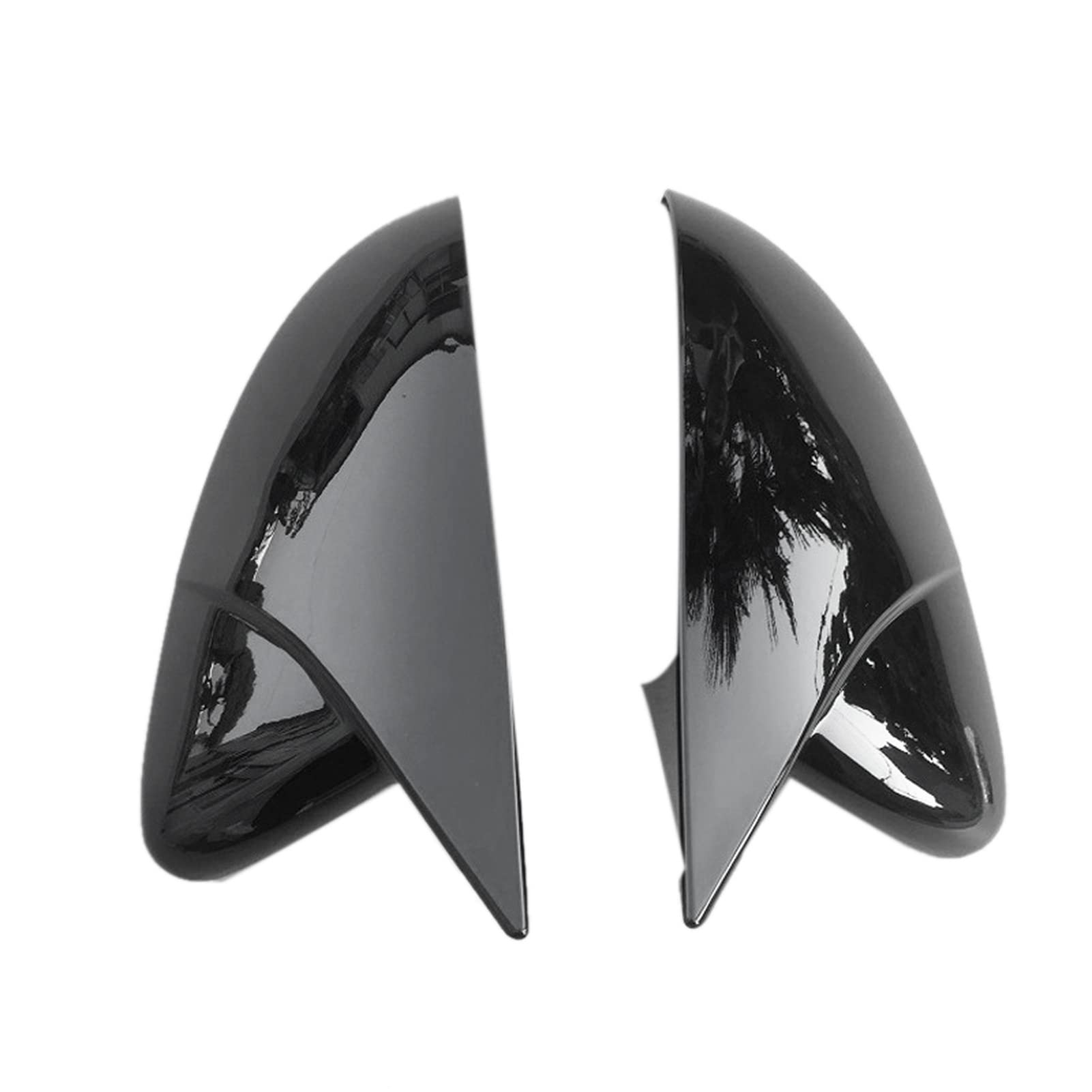 AMapcar Black Door Side Wing Rearview Mirror Ox Horn Cover Cap - Compatible with VW Scirocco, Passat, Beetle 2009-2018 Models | Car Exterior Accessories for Style & Protection | Perfect for Customization, Car Shows, and Daily Driving