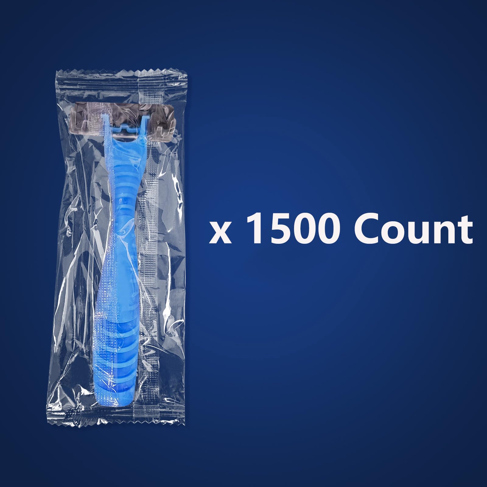 Kheoxusa 1500 Count Disposable Razors - 3 Blade Shaving Razors for Men & Women, Individually Wrapped for Hygiene - Perfect for Travel, Airbnb, Tattoo Shops, Hotels & Personal Grooming (Light Blue)