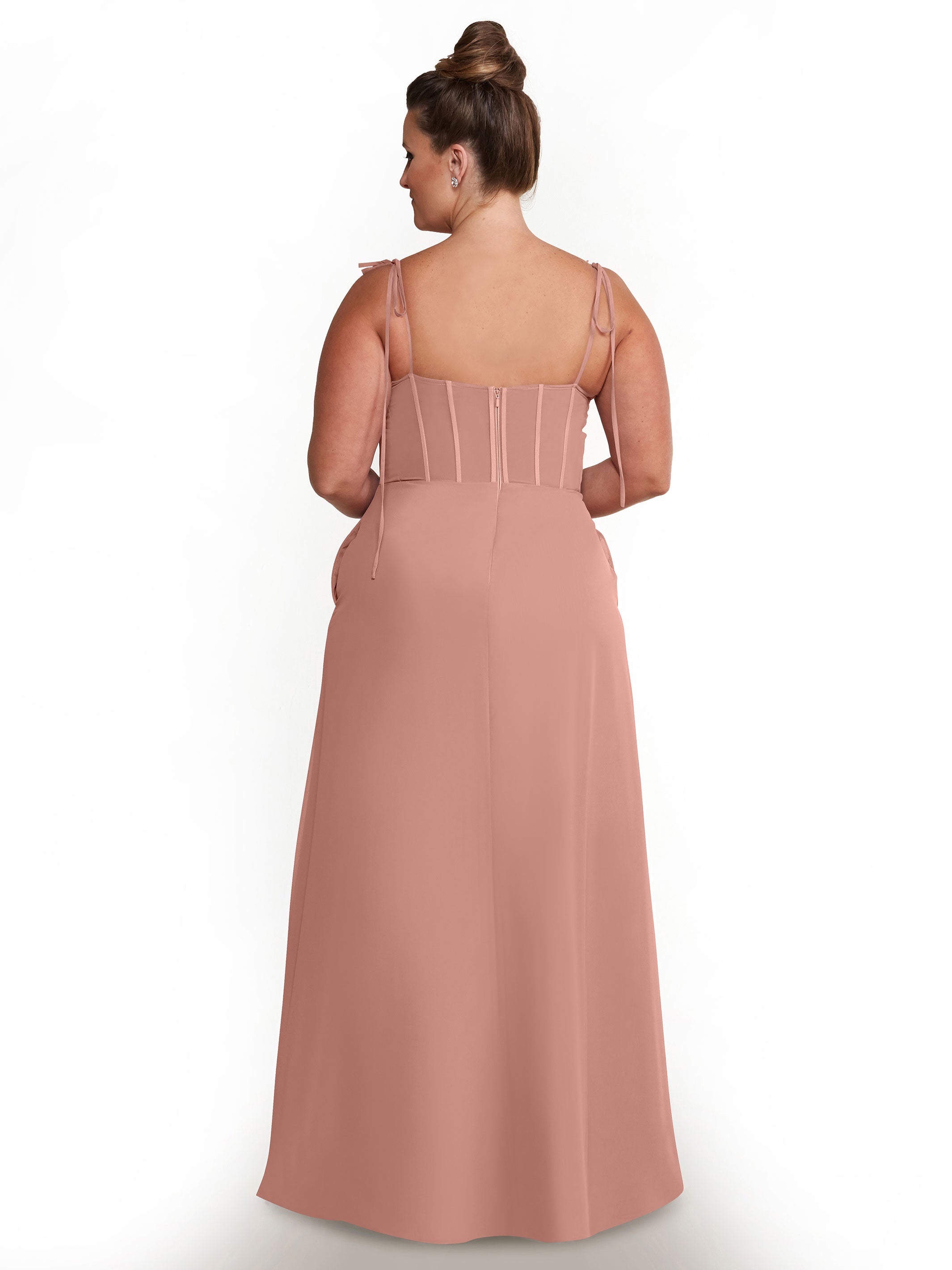 Elegant 80144 Chiffon A-Line Bridesmaid Dress with V-Neck & Spaghetti Straps - Perfect for Weddings, Formal Events & Special Occasions