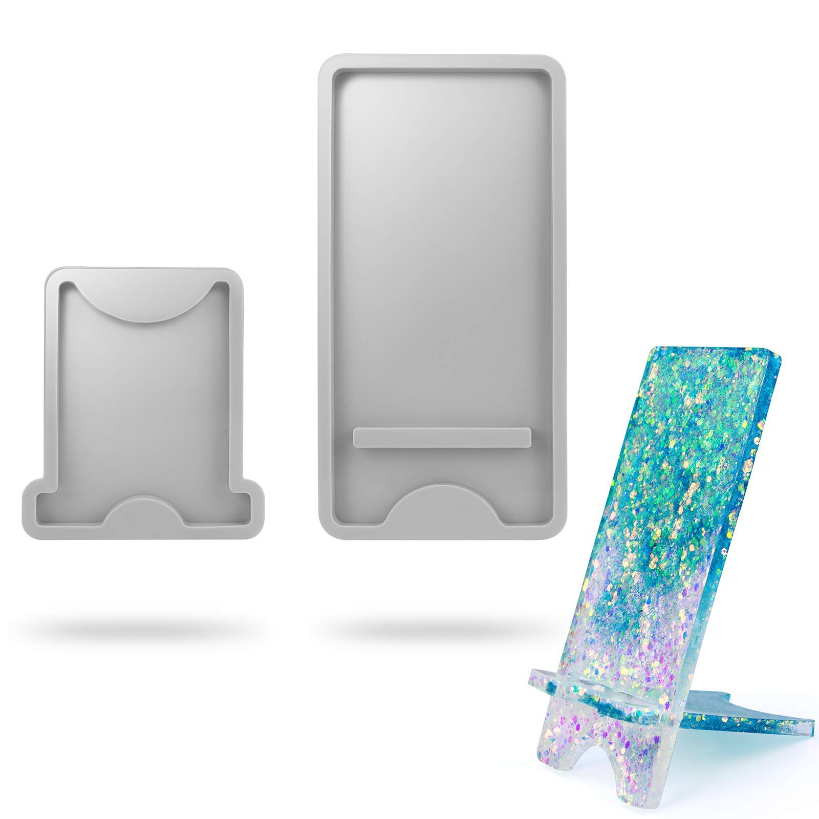 Silicone Resin Mold for DIY Phone Stand - 6.7 x 3.3 Inch Durable Craft Mold for Shiny/Matte Phone Holders | No Scratches & Easy Demold | Perfect for Resin Art, DIY Gifts & Craft Projects